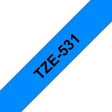 TZe-531 12mm Mavi üzerine Siyah Laminasyonlu Etiket (TZe Tape)
