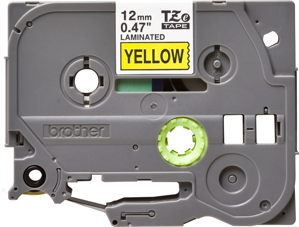 TZe-631 12mm Sarı üzerine Siyah Laminasyonlu Etiket (TZe Tape)