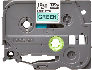 TZe-731 12mm Yeşil üzerine Siyah Laminasyonlu Etiket (TZe Tape)