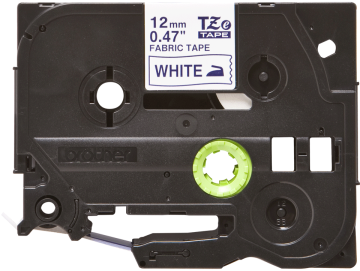 TZe-FA3 12mm Kumaş Etiketi Beyaz üzerine Mavi (TZe Tape)