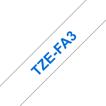 TZe-FA3 12mm Kumaş Etiketi Beyaz üzerine Mavi (TZe Tape)