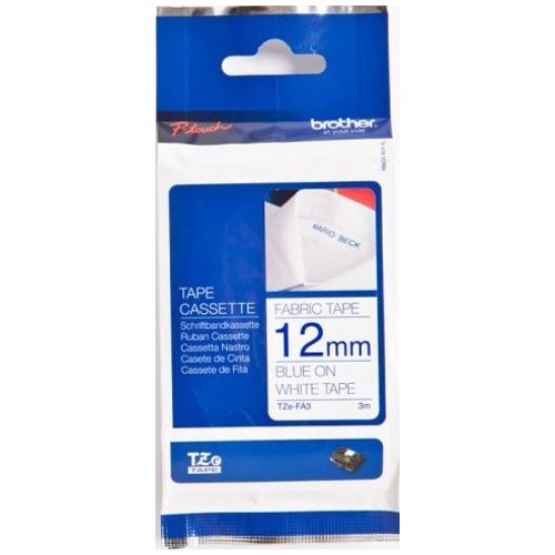 TZe-FAE3 12mm Kumaş Etiketi Pembe üzerine Mavi (TZe Tape)