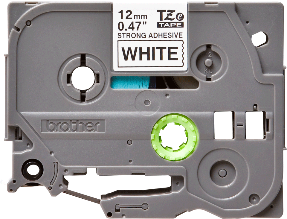 TZe-S231 12mm Beyaz üzerine Siyah Güçlü Yapışkanlı Laminasyonlu Etiket (TZe Tape)