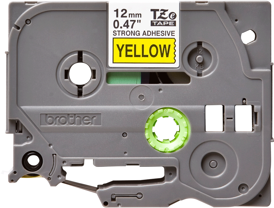 TZe-S631 12mm Sarı üzerine Siyah Güçlü Yapışkanlı Laminasyonlu Etiket (TZe Tape)