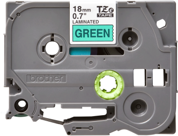 TZe-741 18mm Yeşil üzerine Siyah Laminasyonlu Etiket (TZe Tape)