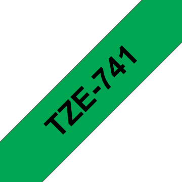 TZe-741 18mm Yeşil üzerine Siyah Laminasyonlu Etiket (TZe Tape)