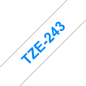 TZe-243 18mm Beyaz üzerine Mavi Laminasyonlu Etiket (TZe Tape)