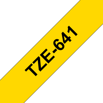 TZe-641 18mm Sarı üzerine Siyah Laminasyonlu Etiket (TZe Tape)
