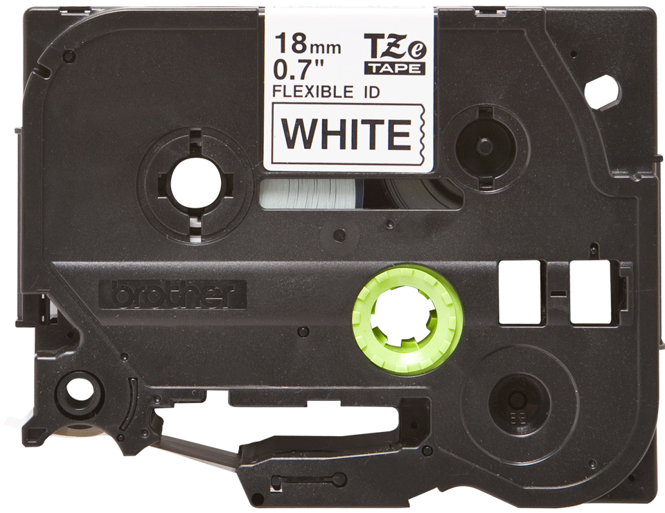 TZe-FX241 18mm Beyaz üzerine Siyah Esnek Laminasyonlu Etiket (TZe Tape)