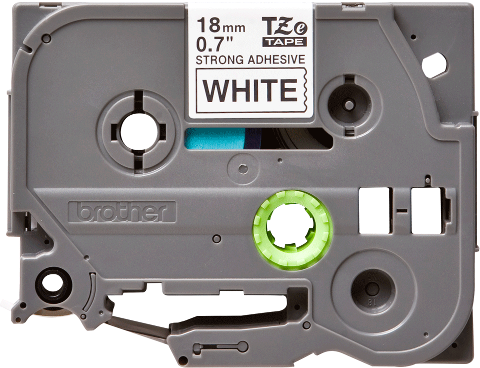 TZe-S241 18mm Beyaz üzerine Siyah Güçlü Yapışkanlı Laminasyonlu Etiket (TZe Tape)