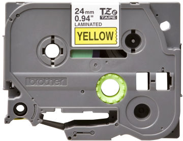 TZe-651 24mm Sarı üzerine Siyah Laminasyonlu Etiket (TZe Tape)