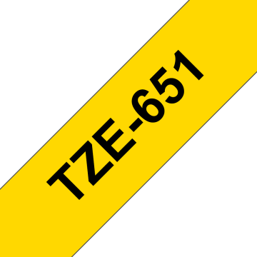 TZe-651 24mm Sarı üzerine Siyah Laminasyonlu Etiket (TZe Tape)