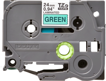 TZe-751 24mm Yeşil üzerine Siyah Laminasyonlu Etiket (TZe Tape)