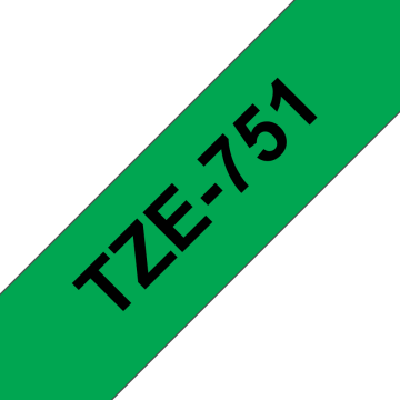 TZe-751 24mm Yeşil üzerine Siyah Laminasyonlu Etiket (TZe Tape)
