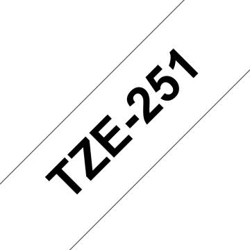 TZe-251 24mm Beyaz üzerine Siyah Laminasyonlu Etiket (TZe Tape)