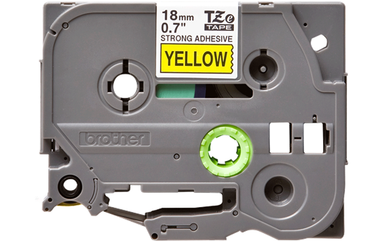 TZe-S641 18mm Sarı üzerine Siyah Laminasyonlu Ekstra Güçlü Etiket (TZe Tape)