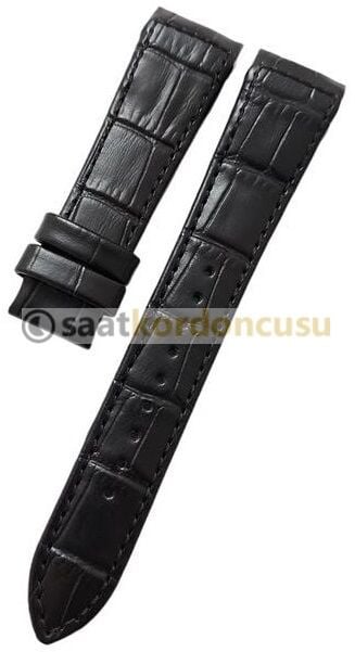 Seiko Premier snp045p 20mm El Yapımı Siyah Deri Kordon