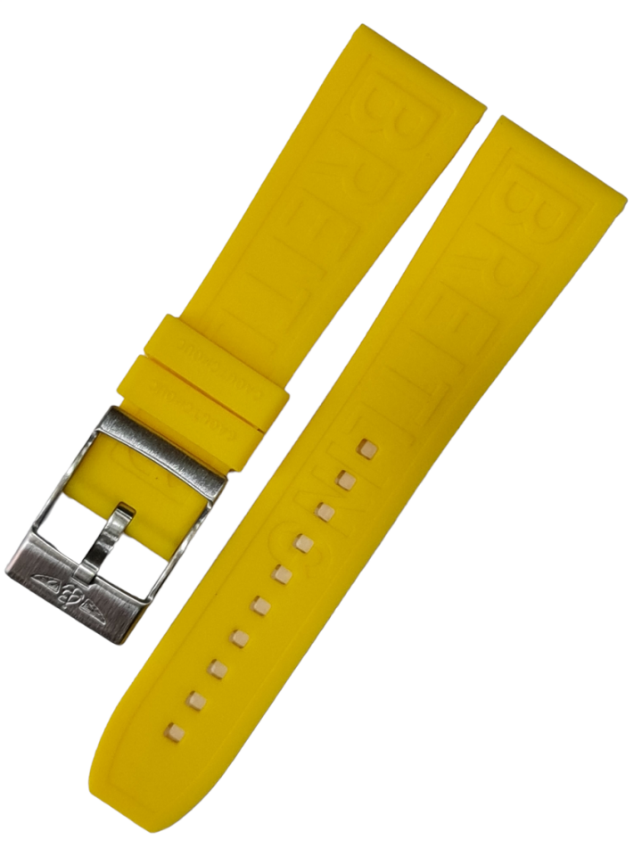 Breitling Modeli 24mm Sarı Renk Silikon Saat Kordonu