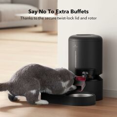 PETLIBRO İki Kedi ve Köpek İçin Otomatik Kedi Maması Dispenseri 5L - Siyah