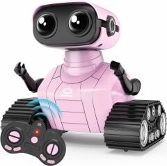 Playsheek Uzaktan Kumandalı Robot Oyuncak Şarj Edilebilir Emo Robot - Pembe