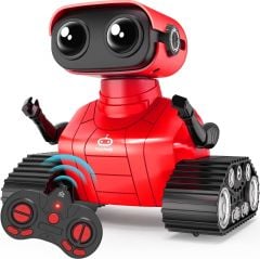 Playsheek Uzaktan Kumandalı Robot Oyuncak Şarj Edilebilir Emo Robot - Kırmızı