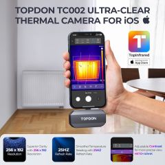 TOPDON TC002 iOS için Termal Kamera 256 x 192 IR Yüksek Çözünürlük - Gri