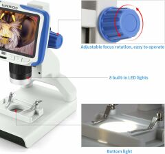 LINKMICRO Taşınabilir Dijital Mikroskop 200X Mikroskop Kiti - 5 Inc LCD