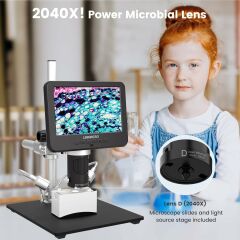 LINKMICRO LM246MS 3 Lens 7 Inc HDMI Dijital Mikroskop 2000X