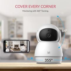 YI 2K Dome Güvenlik Kamerası, 2.4G Akıllı Kapalı Evcil Hayvan İzleme Kamerası