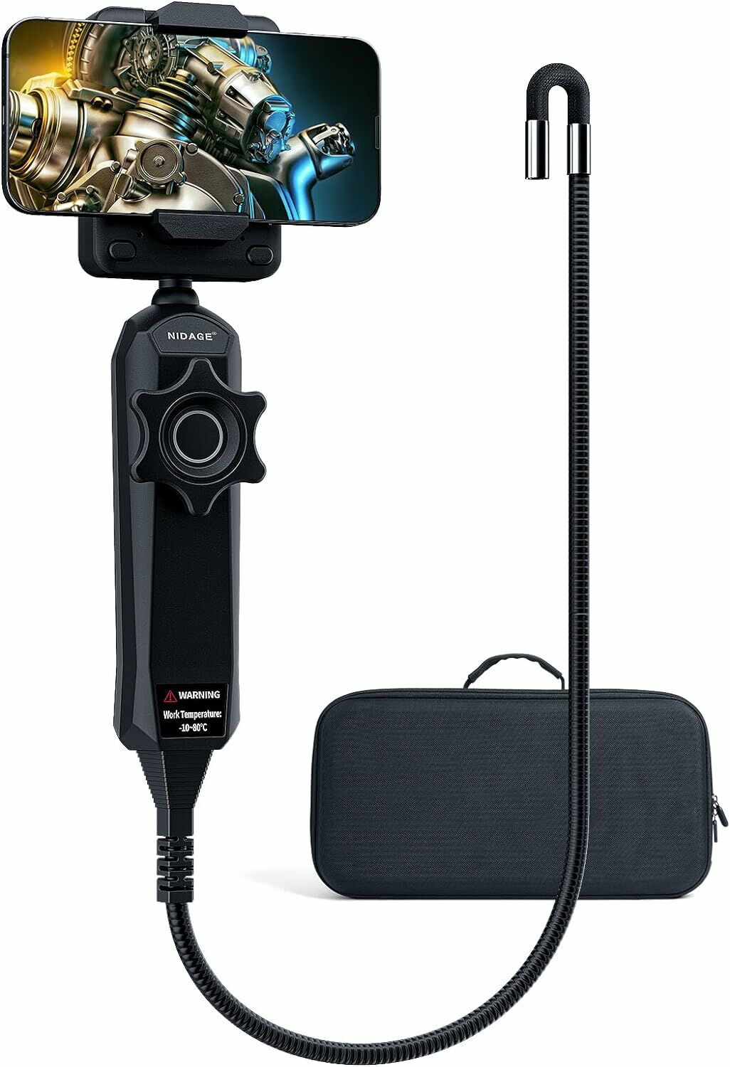 NIDAGE Eklemli Boroskop, İki Yönlü Eklemli Yılan Kameralı 0.24 Inc Endoskop
