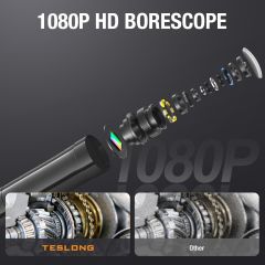 Teslong 1080P HD Boroskop Muayene Kamerası - 8 LED Işıklı - 5m Kablo - 8.5mm