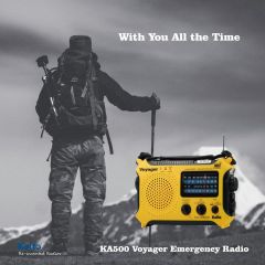 Kaito KA500 5 Yollu Güneş Enerjisi, Hava Durumu Uyarı Radyosu - Sarı