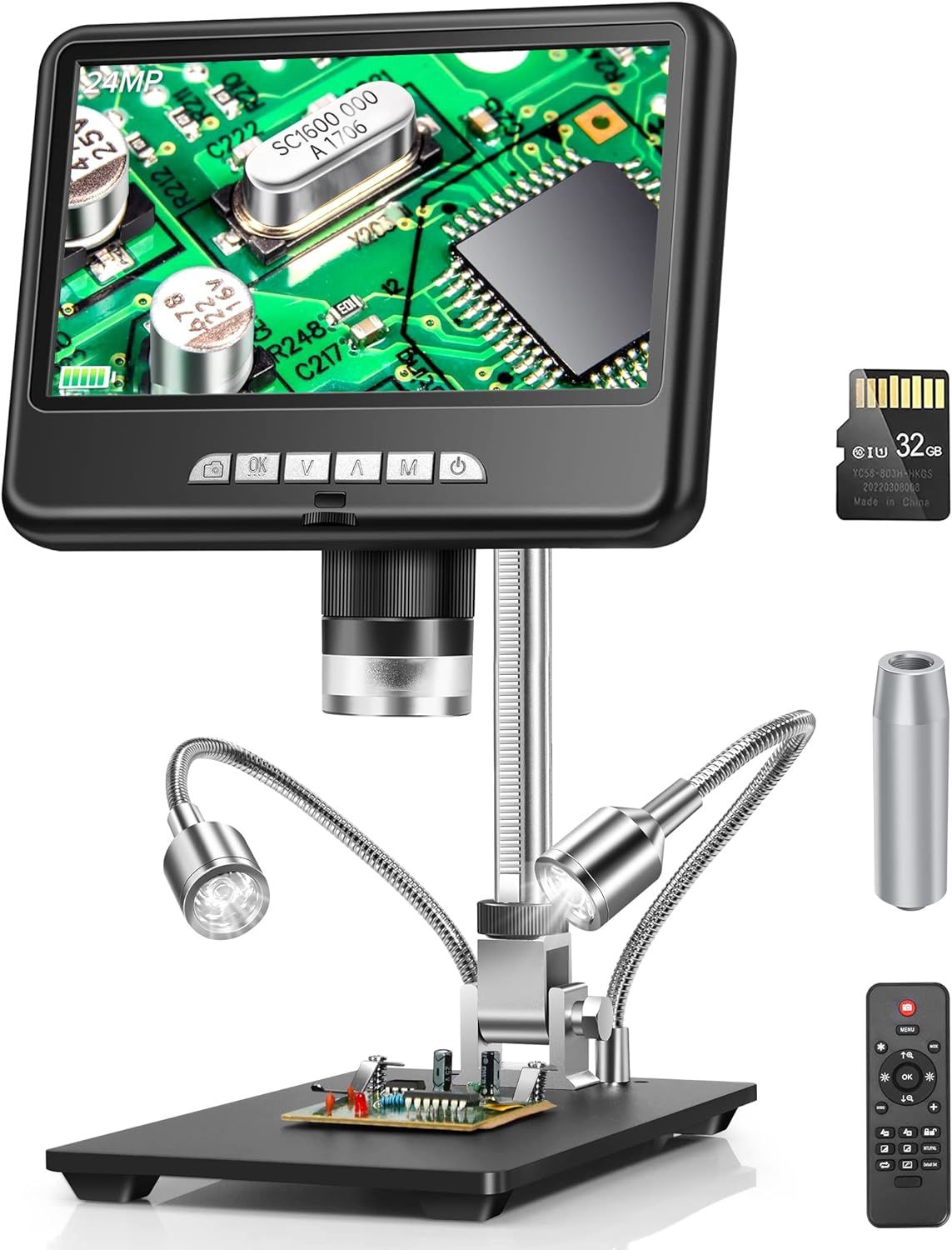 Dcorn 7 Inc 24MP LCD Dijital HDMI Mikroskop 2K -1200X