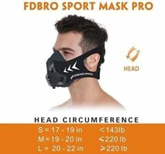 FDBRO Spor Maskesi 12 Solunum Seviyesi Pro Egzersiz Maskesi