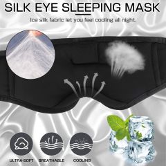 LC-dolida 3D Uyku Maskesi - Bluetooth Kablosuz Müzik - Siyah İpek