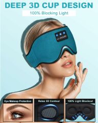 LC-dolida 3D Uyku Maskesi - Bluetooth Kablosuz Müzik - Mavi