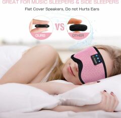 LC-dolida 3D Uyku Maskesi - Bluetooth Kablosuz Müzik - Klasik Pembe