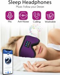 LC-dolida 3D Uyku Maskesi - Bluetooth Kablosuz Müzik - Zarif Mor