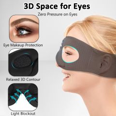 LC-dolida 3D Uyku Maskesi - Bluetooth Kablosuz Müzik - Zarif Siyah