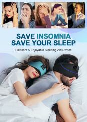 TOPOINT Uyku Kulaklıkları Bluetooth Uyku Maskesi - Açık Mavi
