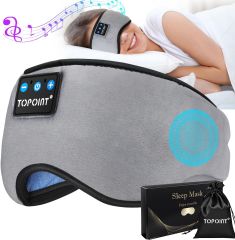 TOPOINT Uyku Kulaklıkları Bluetooth Uyku Maskesi - Koyu Gri