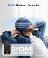 TOPOINT Uyku Kulaklıkları Bluetooth 3D Uyku Maskesi - Lacivert (Kadife)