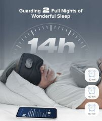 TOPOINT Uyku Kulaklıkları Bluetooth 3D Uyku Maskesi - Siyah