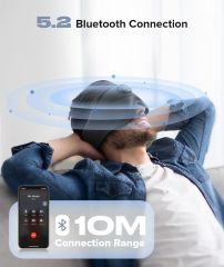 TOPOINT Uyku Kulaklıkları Bluetooth 3D Uyku Maskesi - Siyah