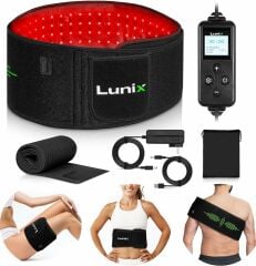 Lunix LX16 Kırmızı Işık Terapi Kemeri Dolasimi Artırın, Kasları Rahatlatın - Siyah
