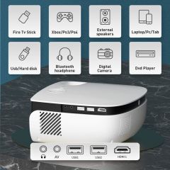 WiMiUS Mini Projektör WiFi ve Bluetooth Özellikli - 1080P Destekli