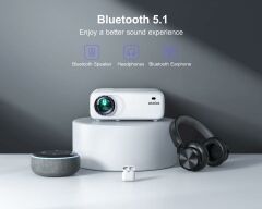 WiMiUS W6 Dış Mekan Film Projektörü, 5G WiFi Bluetooth 4K Desteği - 300 Inc