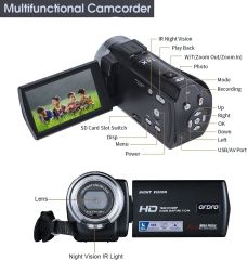 ORDRO HDV-V12 HD 1080P Video Kamera Kaydedici