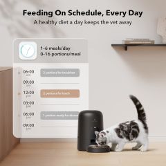 PETLIBRO Otomatik Kedi Maması Dispenseri, Kedi Besleyici Pilli - Siyah