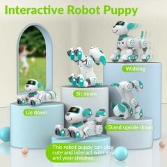 STEMTRON Programlanabilir Uzaktan Kumandalı Robot Köpek - Turkuaz